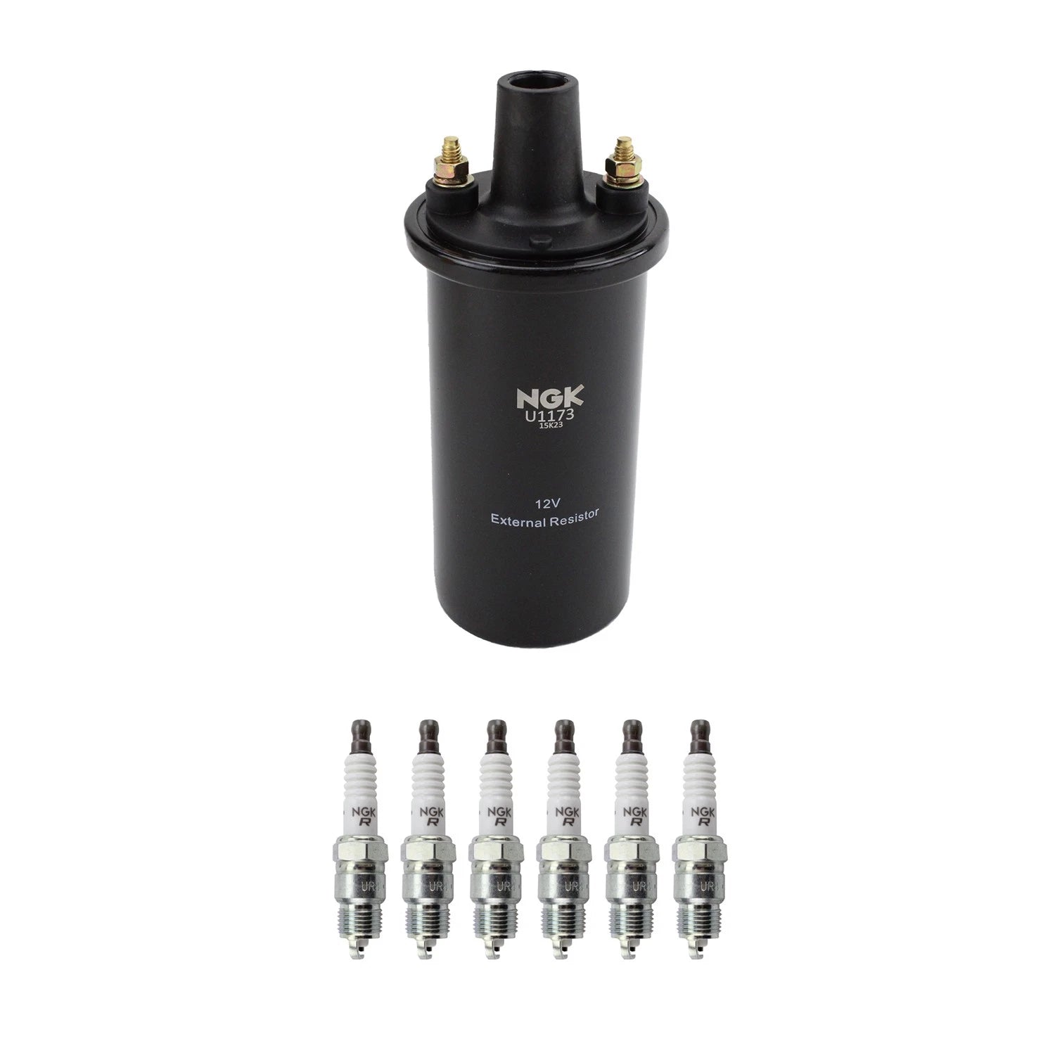Set of 6 NGK Ignition Coils & Nickel Spark Plugs for Dodge Aspen B100 (2007–2009)