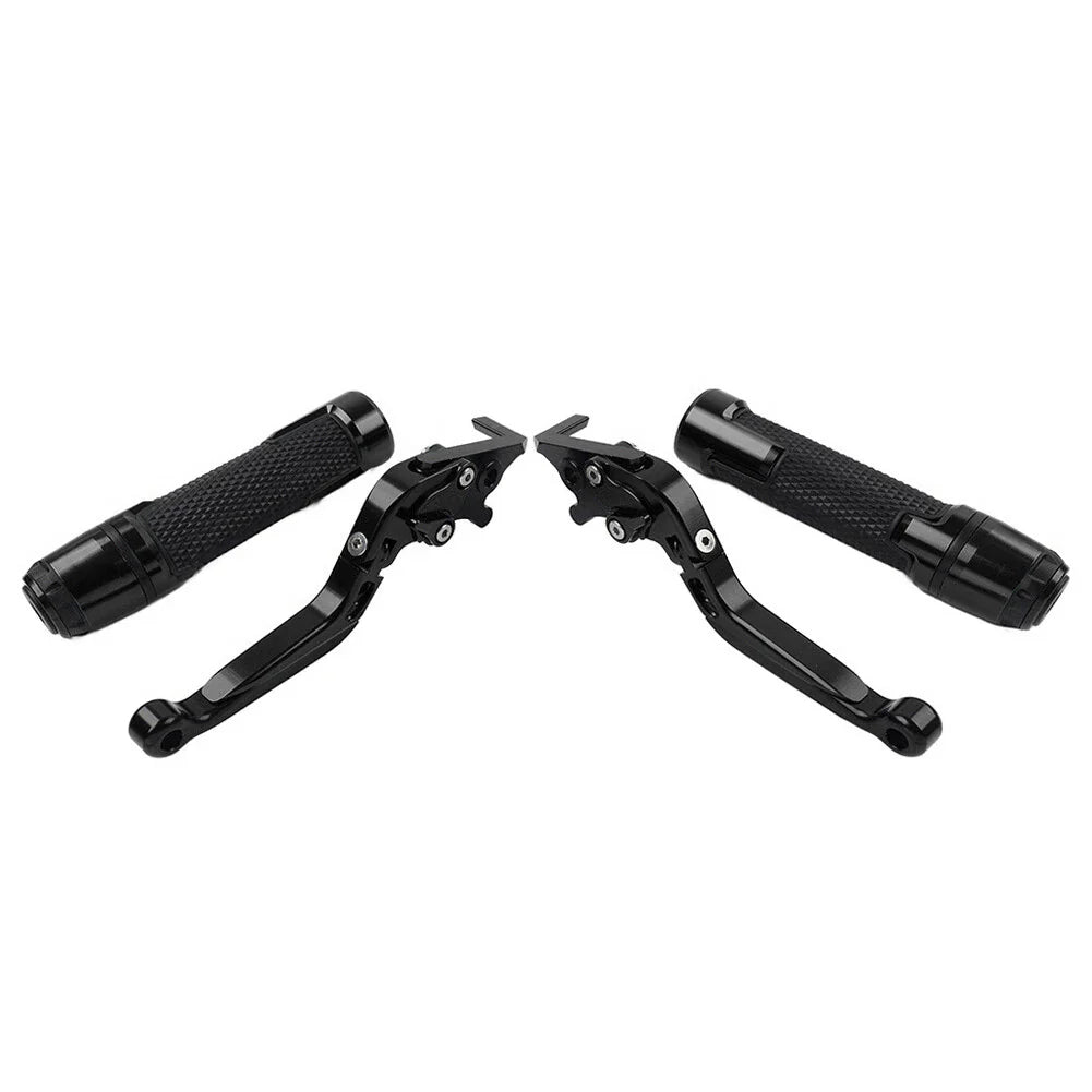 Black Extendable Brake Clutch Levers & Grips for Kawasaki Z1000 (2010-2023)