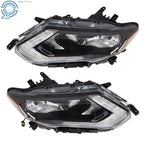 Set of 2 Headlights for Nissan Rogue (2017–2019) Chrome Housing Clear
