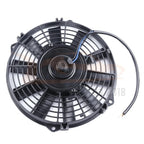 9" Black Universal Plastic Slim Radiator Cooling Fan Mount Kit 12V