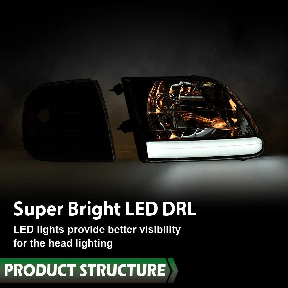 LED Tube Headlights & Corner Parking Lights for F150 Expedition (1997–2004)