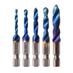 Set of 4 Drill Tap Bits for Drilling and Tapping