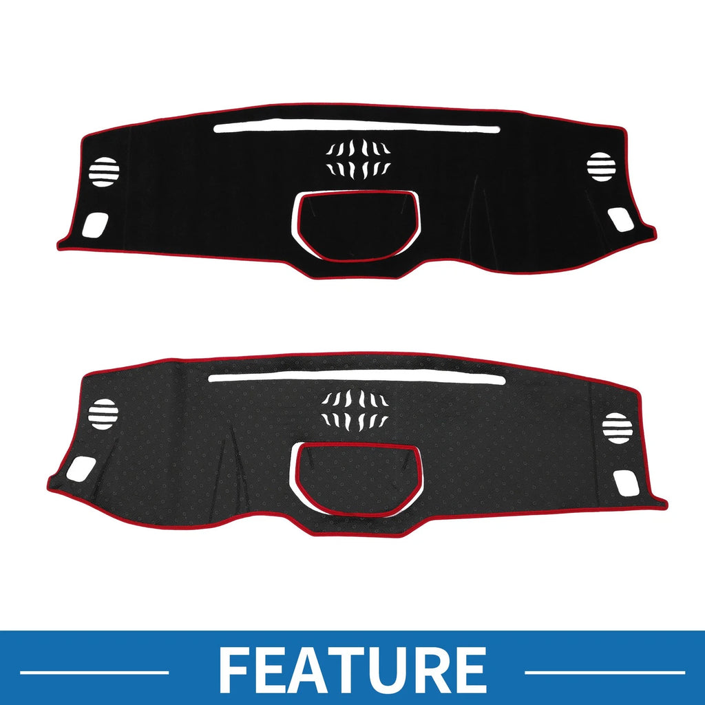 Dashboard Cover Mat for Toyota Tundra (2014–2021) Black Red Sun Protector
