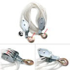 2 Ton 4000LB Hoist Pulley Block and Tackle Rope 65FT 7:1 Lifting