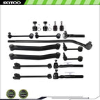 16Pcs Front Control Arm Tie Rod End Ball Joint Sway Bar for Jeep Wrangler (2007–2017)