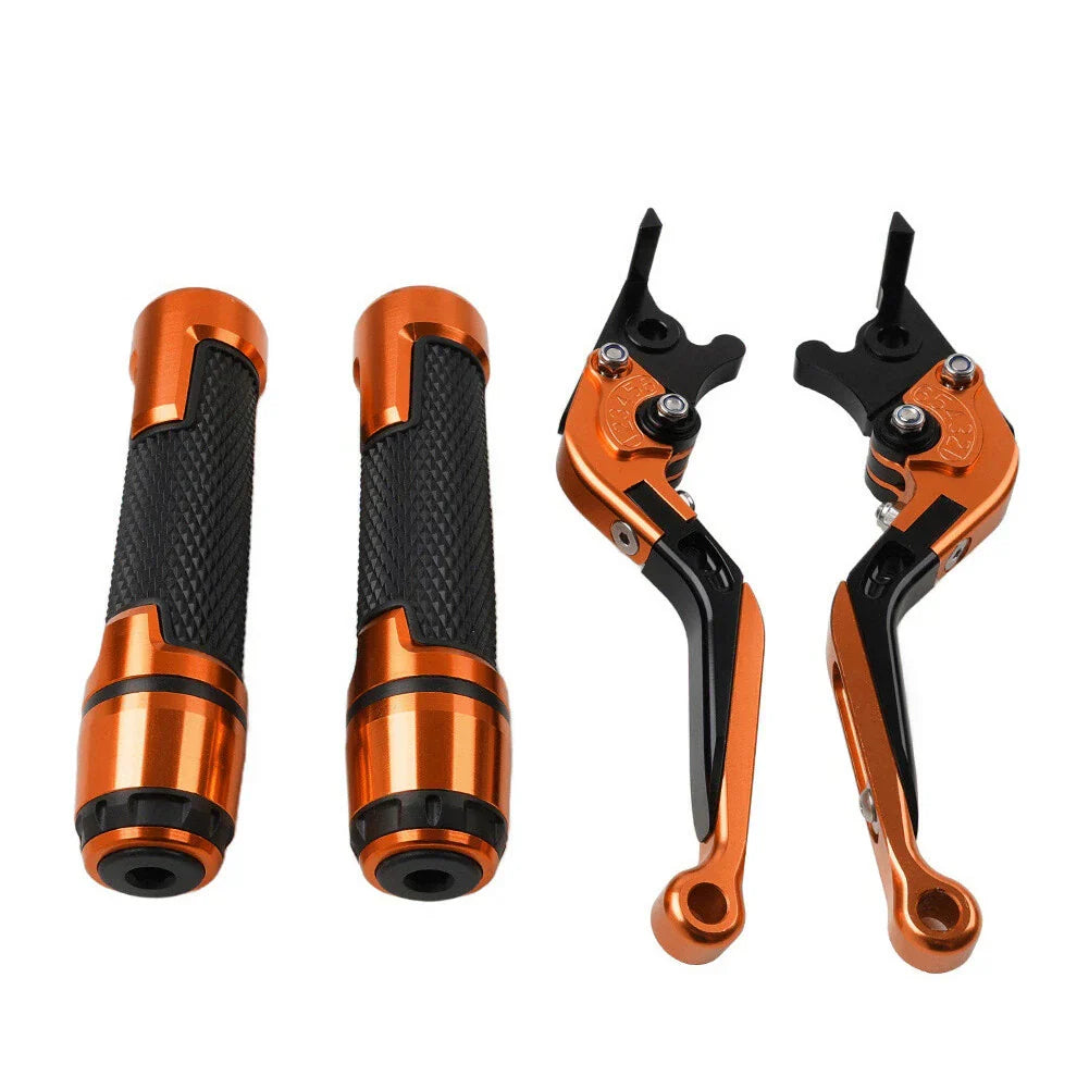 Orange Extendable Brake Clutch Levers Grip Set for Ducati Monster (2008-2015)
