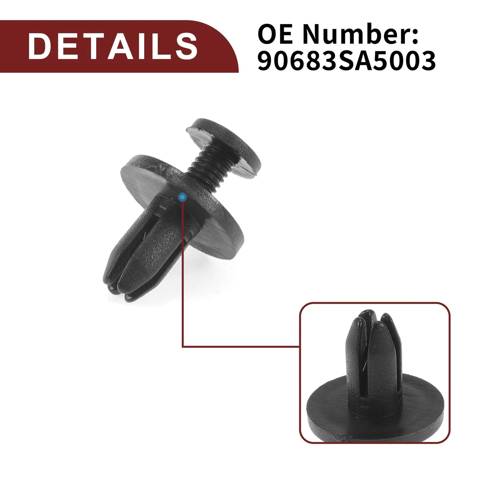 Front Fender Skirt Clips for Honda Prelude 1992-1996 2.2L 2.3L Black 25 x