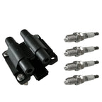 Set of 4 Iridium Spark Plugs & Ignition Coil for Subaru Impreza (2008–2011)