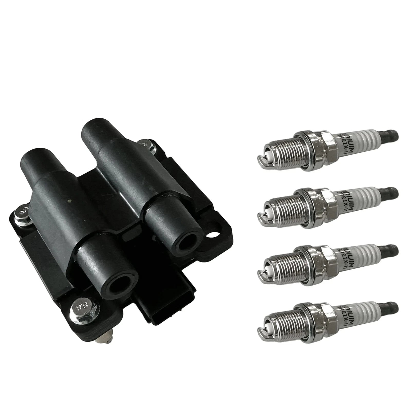 Set of 4 Iridium Spark Plugs & Ignition Coil for Subaru Impreza (2008–2011)