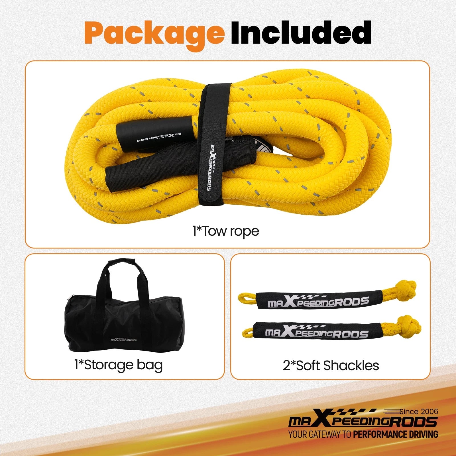 Heavy Duty Tow Rope 30ft for 4WD SUV Truck Off-Road (11 Ton)
