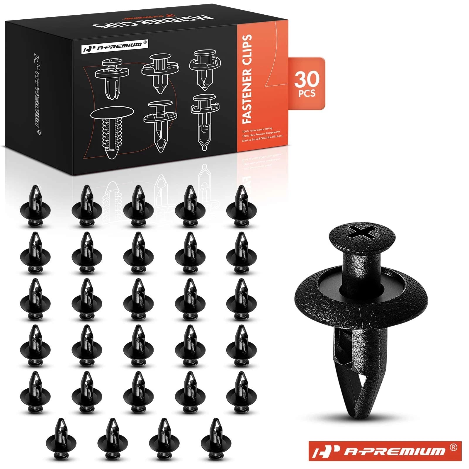 30Pcs 8mm Nylon Bumper Clips for Mitsubishi 