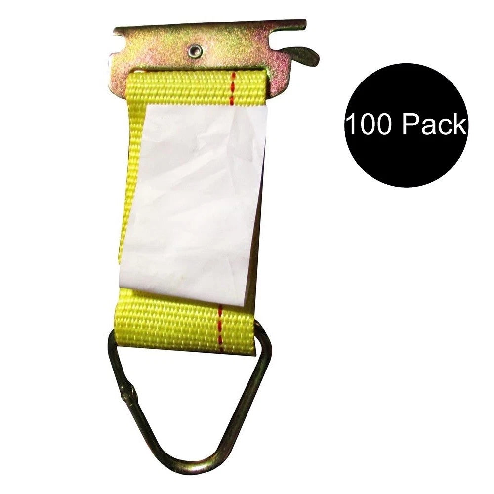 100 pk E Track Fitting Tie Down Straps for Enclosed Trailers
