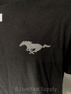 Ford Mustang T Shirt Black Running Horse Logo for Ford Mustang (2005–2024)