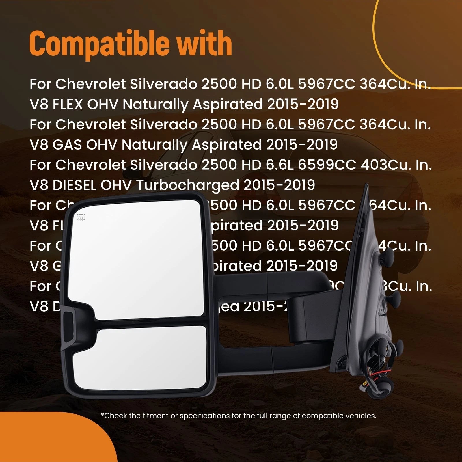 Side Mirror Extendable for Silverado/Sierra HD (2014–2019) 22820384