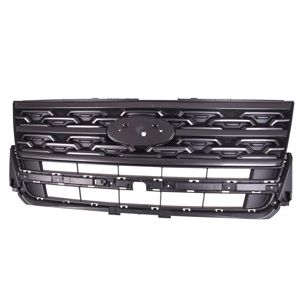Replacement Gray ABS Plastic Front Grille for Ford Explorer (2018–2019)