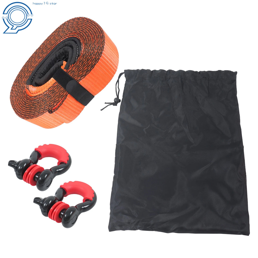 Recovery Tow Strap Kit with Anti-Theft D-Ring Shackle (2 Pieces)