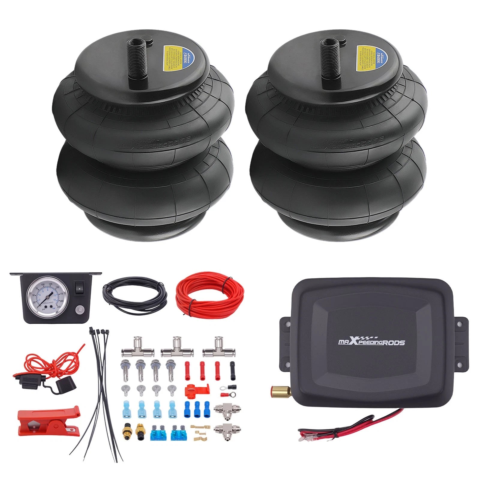 2X Air Suspension Spring Bags + Air Compressor Kit for W21-760-6401