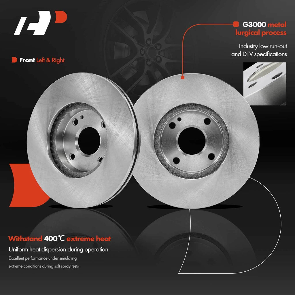 Set of 2 Front Disc Brake Rotors & Ceramic Pads for Ford Escort (1991–2002)