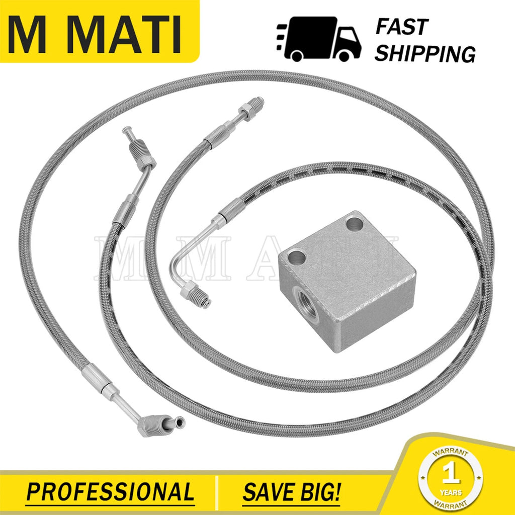Set of 2 Rear Brake Hose Lines with Fitting for Polaris Ranger 425 500 (2006–2010)