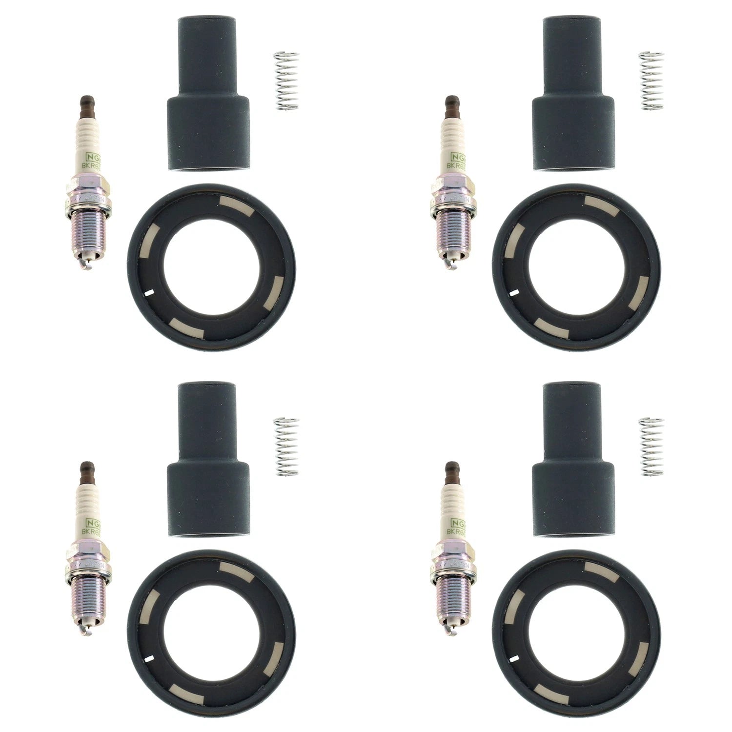 Set of 4 NGK G-Power Platinum Spark Plugs & Denso Coil Boots for Camry Highlander