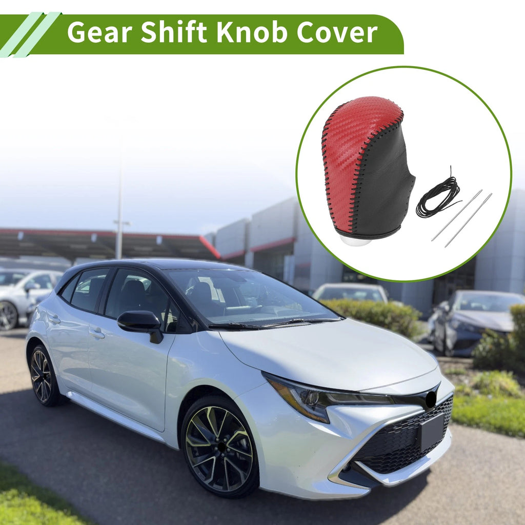 Gear Shift Knob Cover for Nissan X-Trail Rogue (2014–2020) Red Carbon Fiber