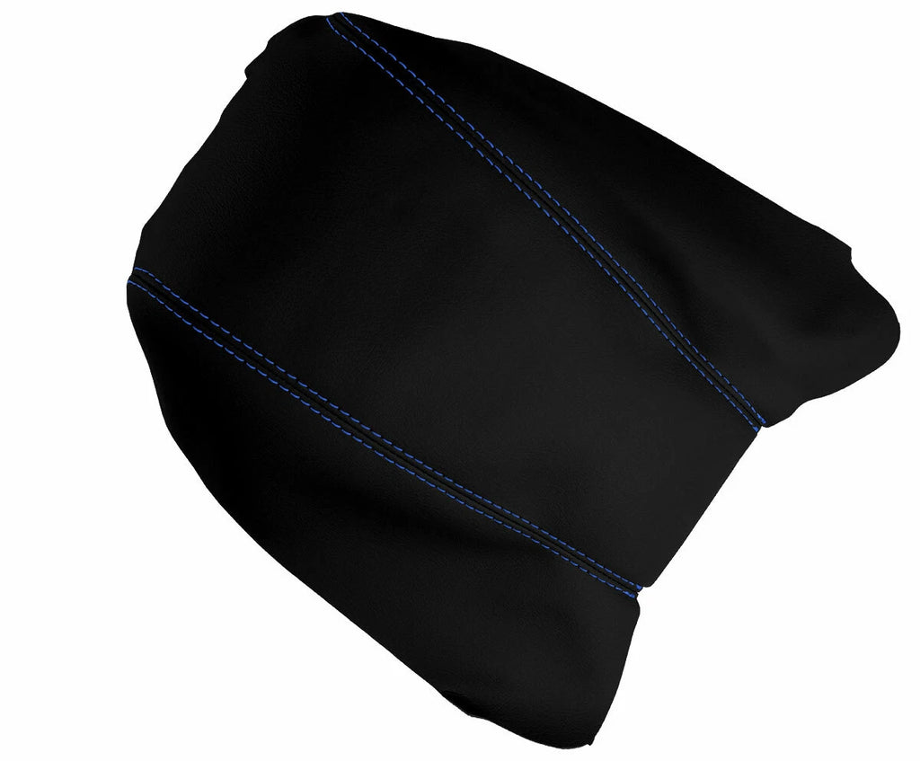 Leather Console Lid Armrest Cover for Mitsubishi Outlander (2007–2013) Blue Stitch