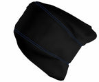 Leather Console Lid Armrest Cover for Mitsubishi Outlander (2007–2013) Blue Stitch