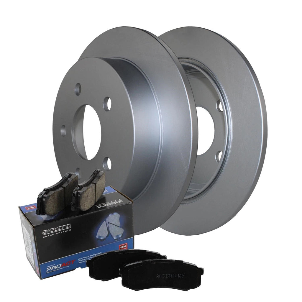Rear Brake Kit Set of 4 278mm Rotors Akebono Ceramic Pads for Buick Chevy Pontiac (FWD)