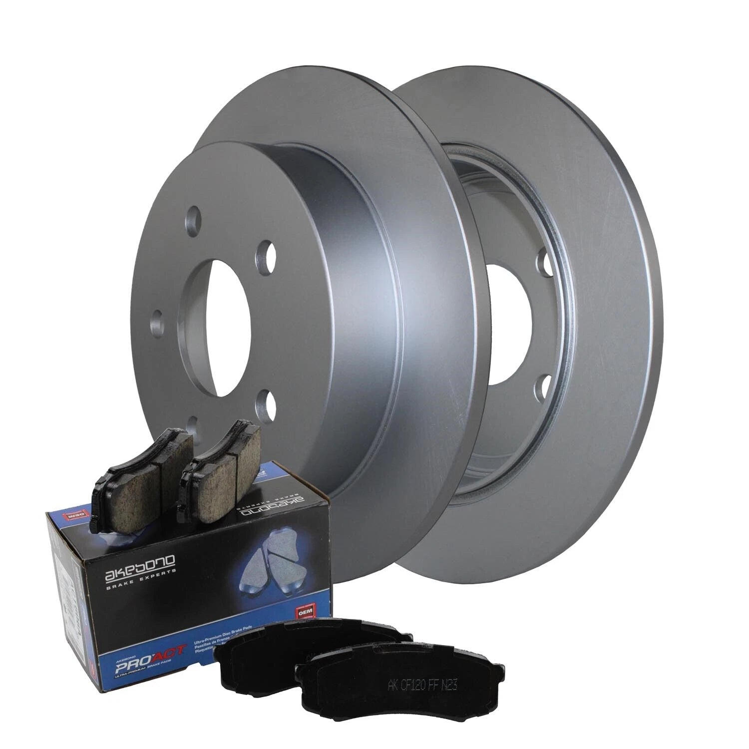 Rear Brake Kit Set of 4 278mm Rotors Akebono Ceramic Pads for Buick Chevy Pontiac (FWD)