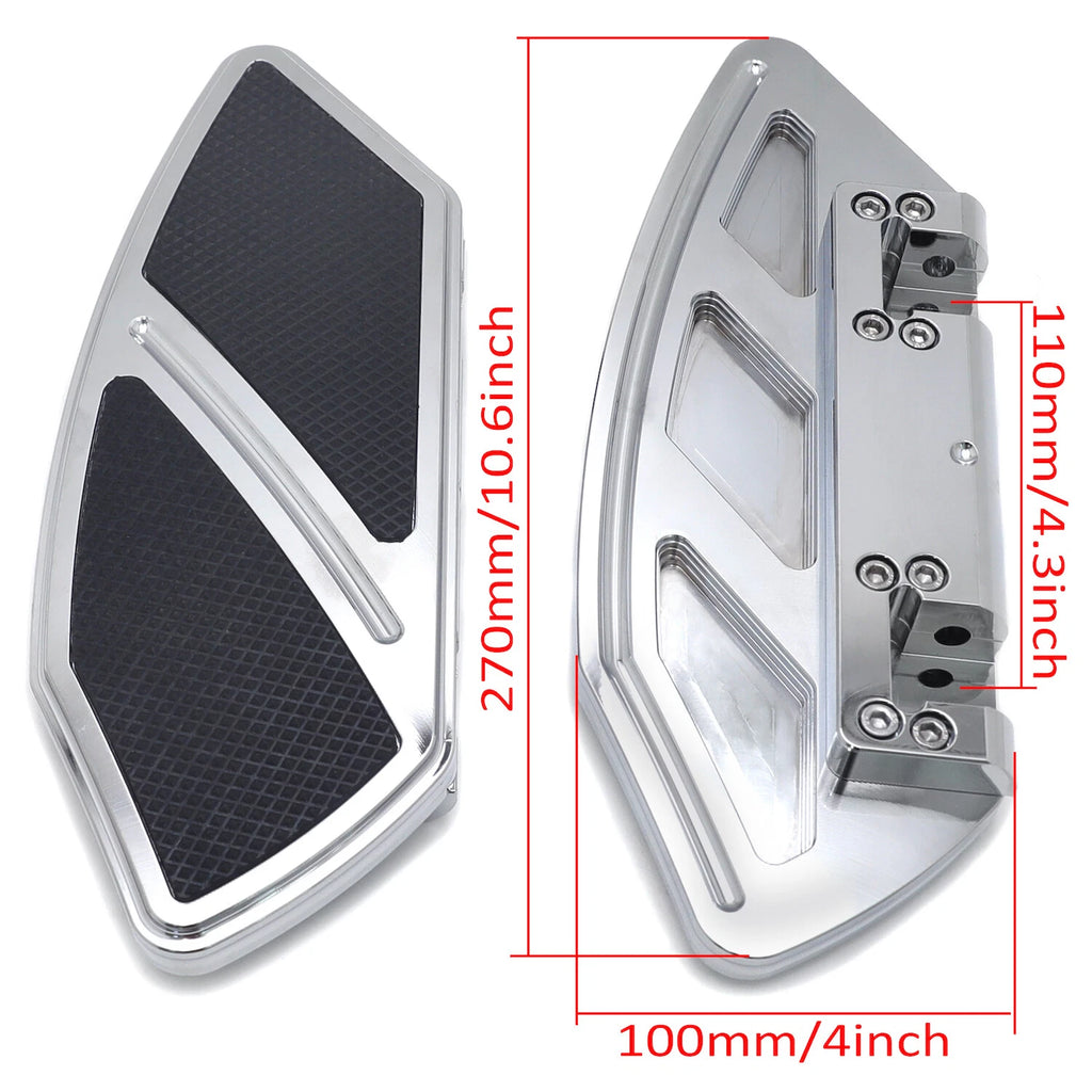 Arc Edge Rear Passenger Foot Board Floorboard for Harley Softail Touring (Chrome)