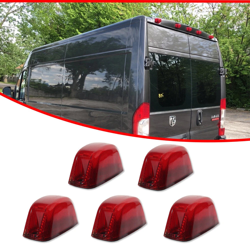 5X Red Rear Cab Roof Marker Running Lights for Ram ProMaster 1500 2500 3500 (2014–2023)