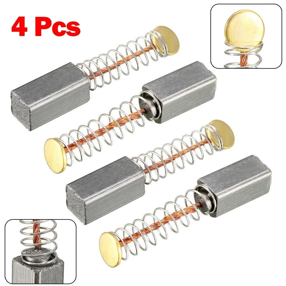Set of 4 Carbon Brushes for Electric Motors (10mm x 5 x 5mm)