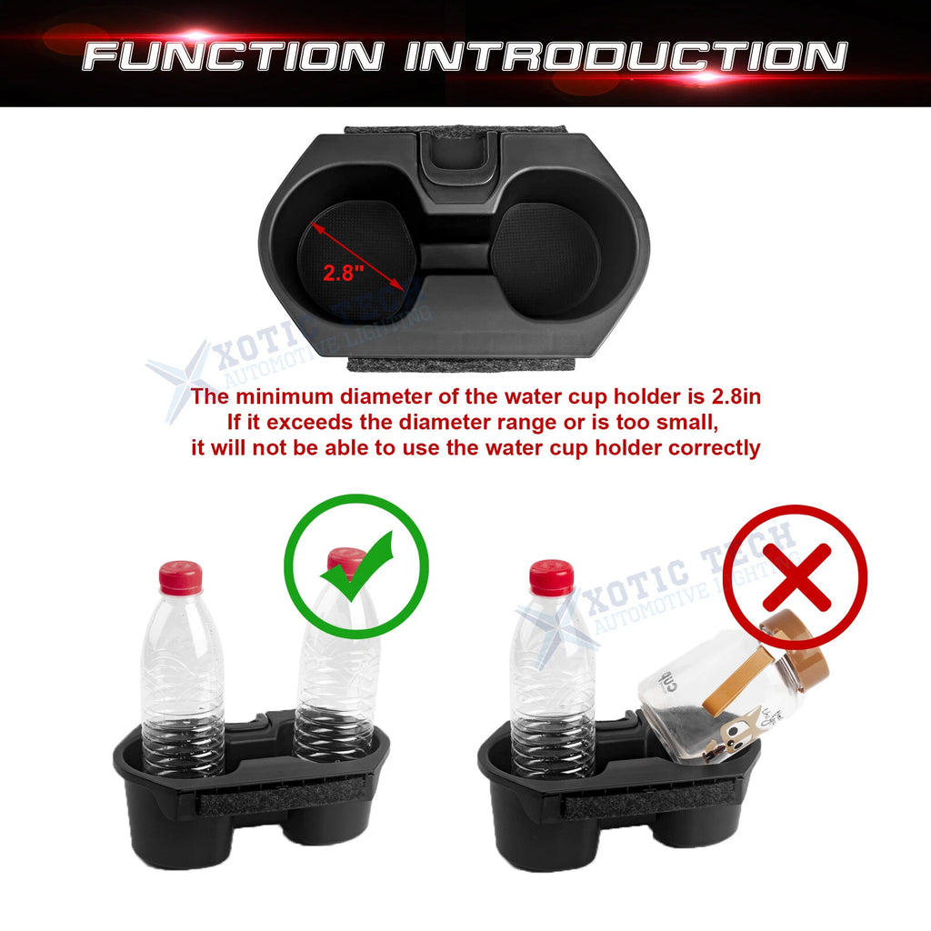 Dual Water Cup Holder Front Center Console Insert for Honda Civic (2016-2021)