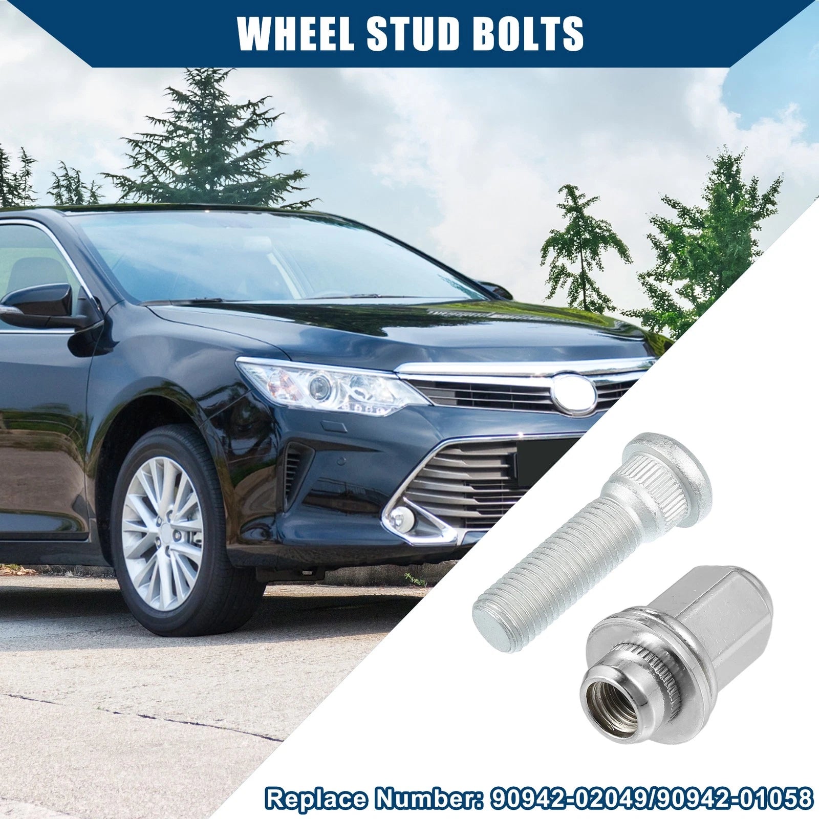 Set of 1 Wheel Lug Stud Bolt No. 90942-01058 for Toyota Lexus Scion 