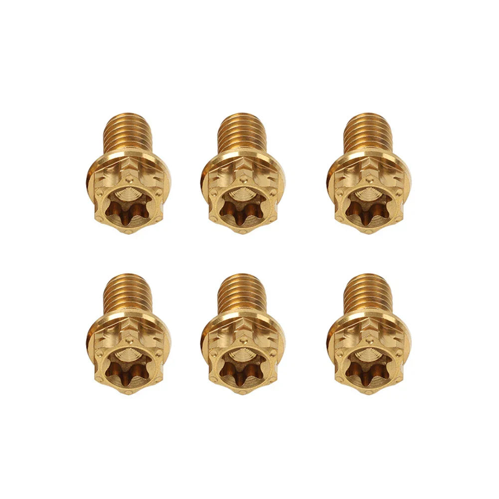 6pcs M6x30mm Titanium Torx Head Flange Bolts for Bike Motorcycle