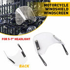 5-7 Inch Round Motorcycle Headlight Windshield Universal Windscreen