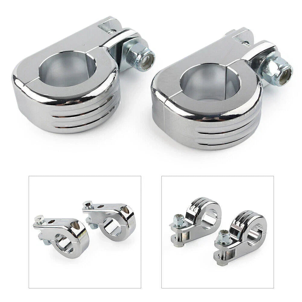 1.5" Chrome Highway Foot Pegs for Harley Touring Road King (2009-2023)