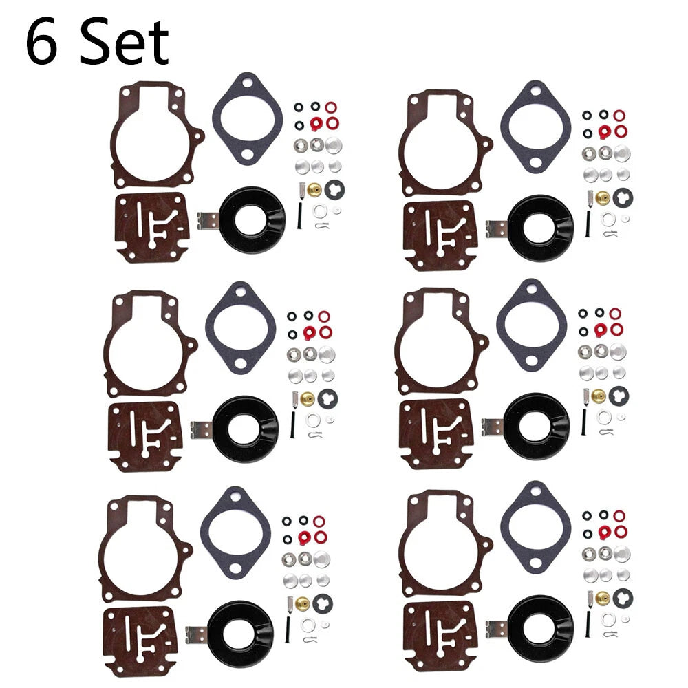 Set of 6 Carburetor Repair Kits for Johnson Evinrude 396701 (18-75HP)
