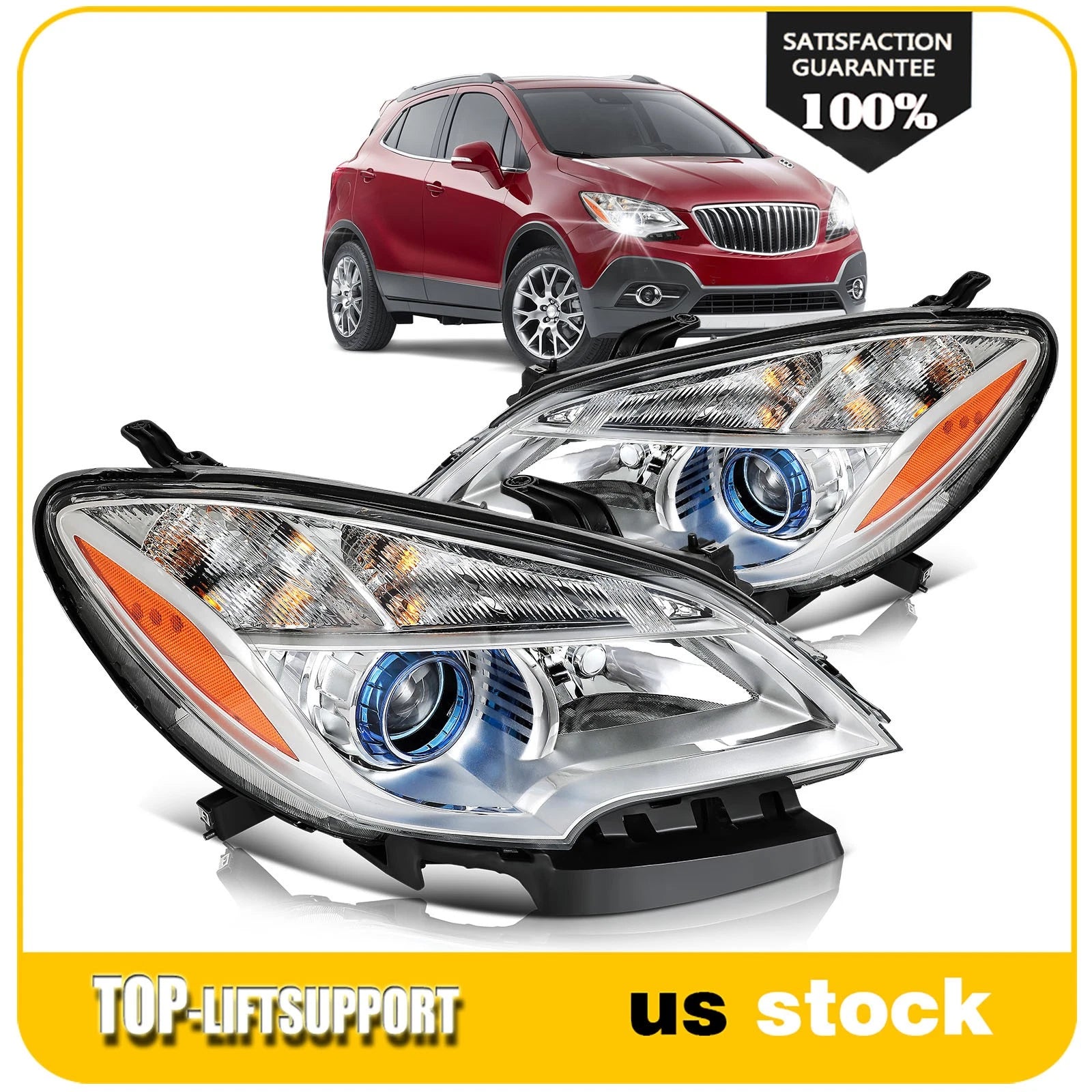 2Pcs Halogen Headlight with Bulbs for Buick Encore (2013–2016)