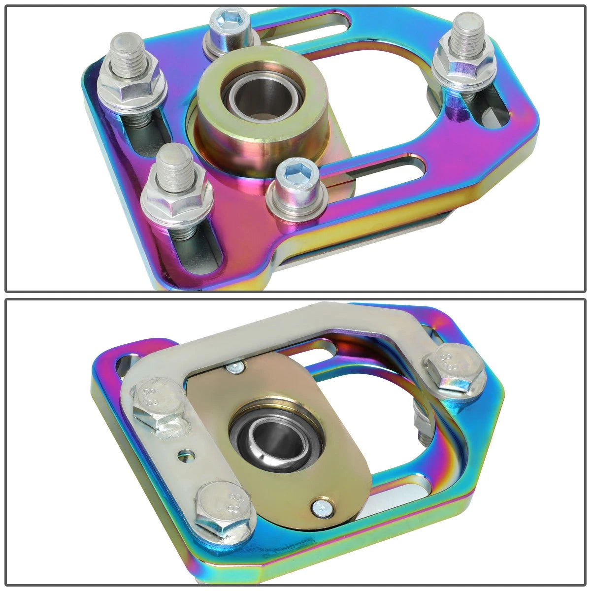 2X Adjustable Camber/Caster Plates for Ford Mustang (1979–1989) Neo Chrome