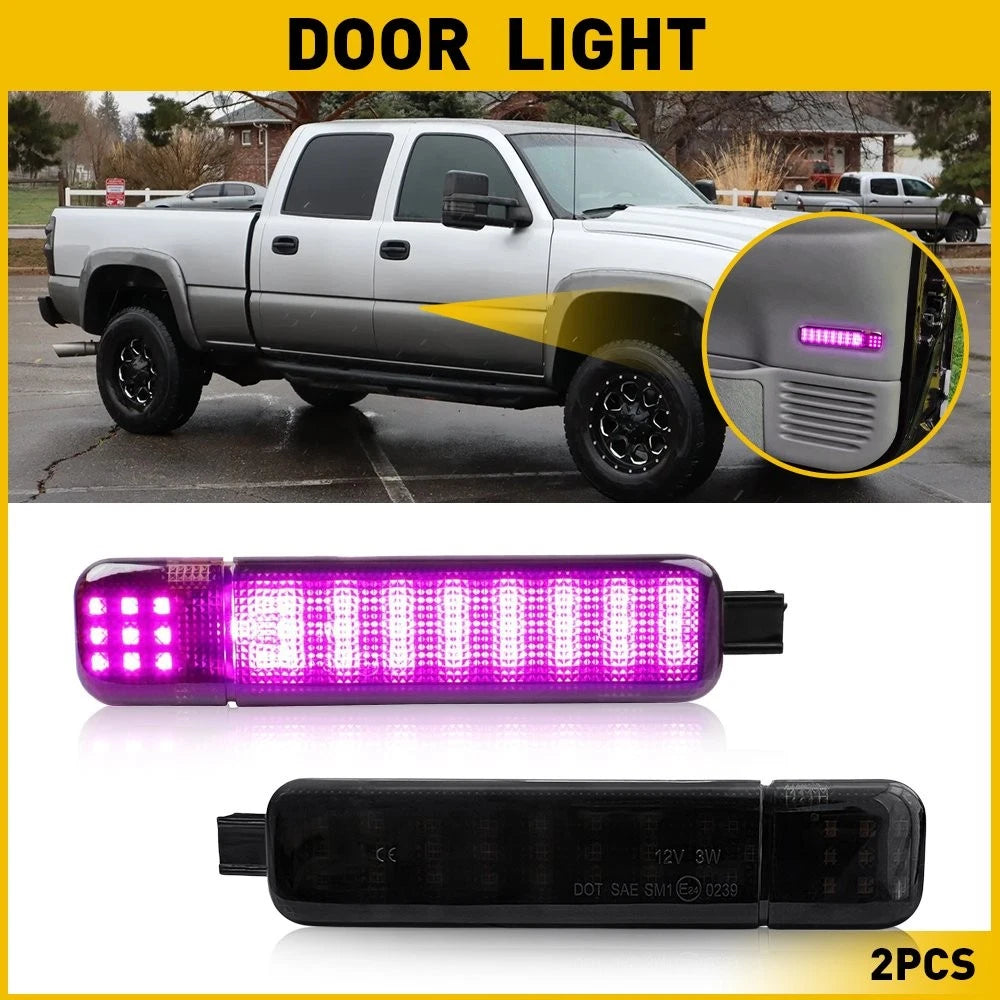 Set of 2 LED Door Panel Courtesy Lights for 1999-2007 Chevy Silverado Sierra GMC EV