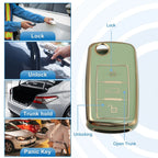Silicone Key Fob Case Cover for Volkswagen Tiguan (2010–2017) - Green