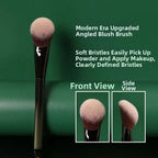 Sloped Synthetic Fiber Blush Brush for Makeup Application