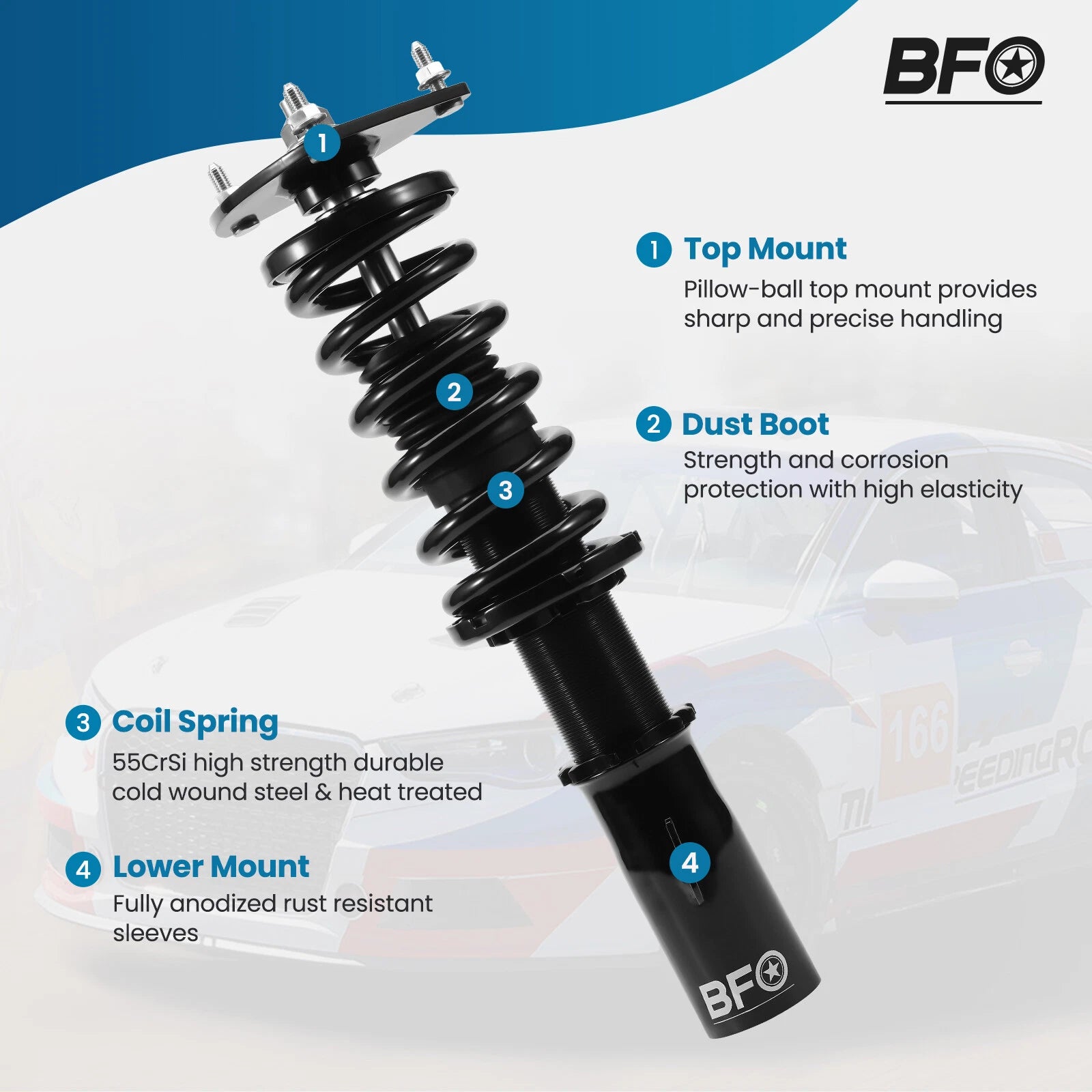Coilover Struts Kit for Scion xB (2004-2006) Adjustable Height Suspension