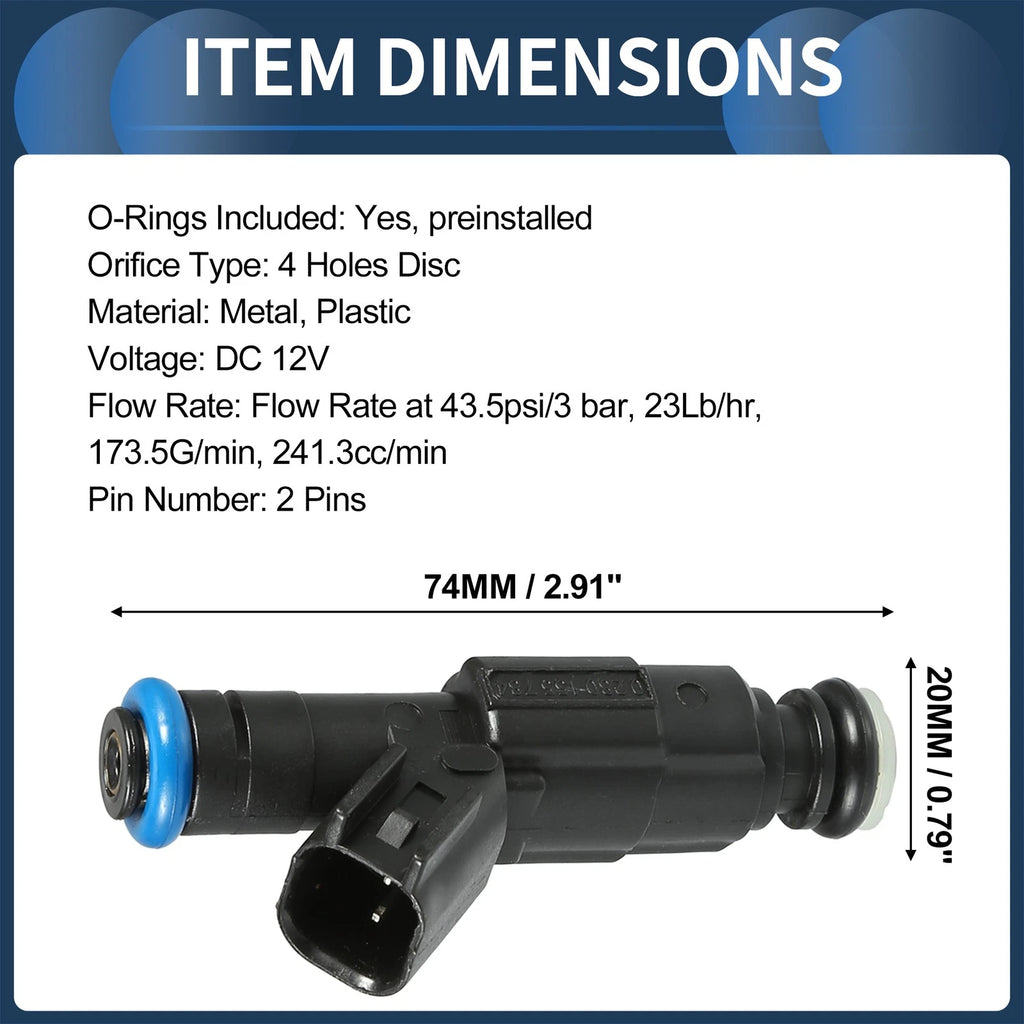 Set of 6 Fuel Injectors for Dodge Ram 1500 (2000–2001) No. 4669938AB