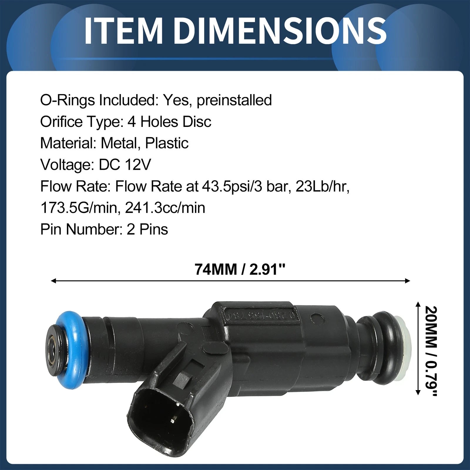 Set of 6 Fuel Injectors for Dodge Ram 1500 (2000–2001) No. 4669938AB