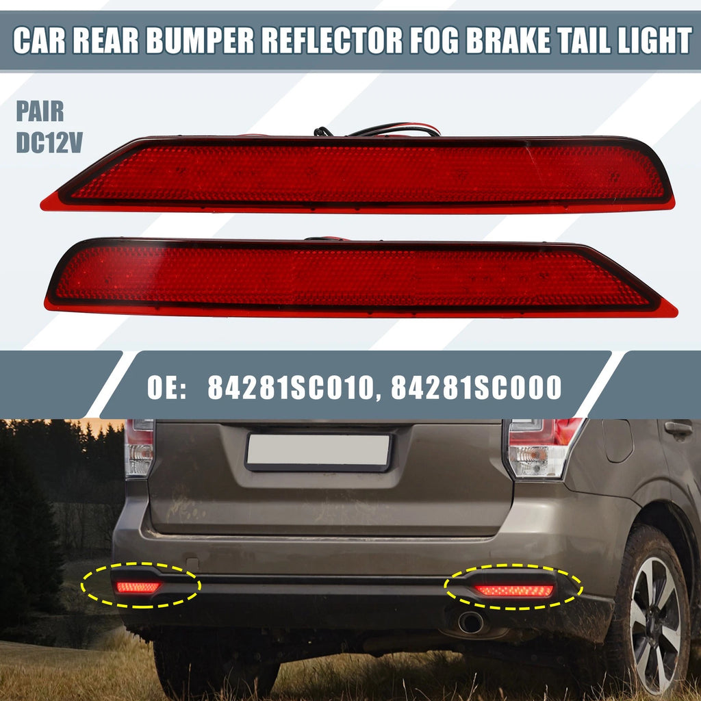 2X Rear Bumper Reflector LED Brake Tail Light 84281SC010 for Subaru Forester (2014–2018)