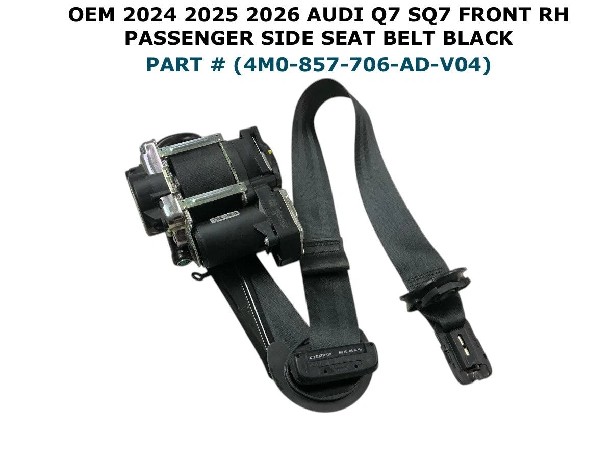Front Right Side Seat Belt for Audi Q7 SQ7 (2024–2025) 4M0-857-706-AD-V04 Black
