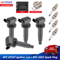Ignition Coils and Spark Plugs for 2003–2008 Toyota Matrix 1.8L L4 (4Pcs)