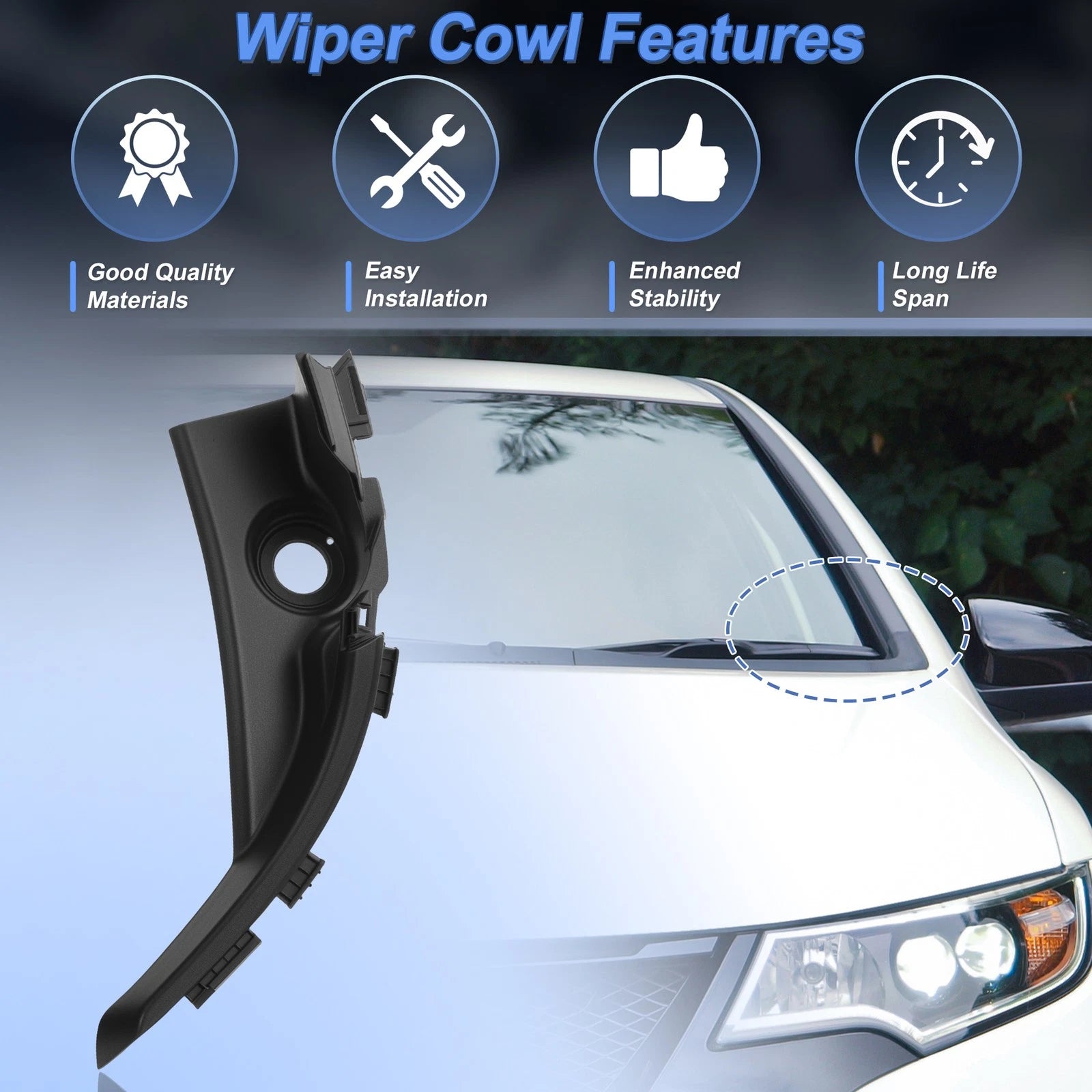 Set of 2 Windshield Cowl Replacement for Honda Civic (2012–2015) 74210-TR0-A00